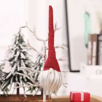 

2pcs/set Christmas Long Hat Swedish Santa Gnome Plush Doll Ornament Handmade Elf D0AC