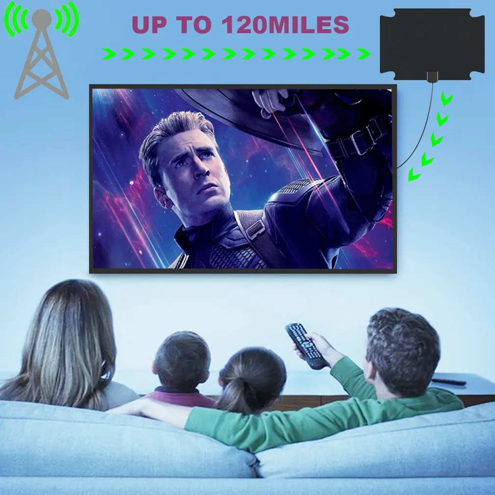 4K 25DB с высоким коэффициентом усиления HD tv DTV Box цифровая ТВ антенна штекер бустер активная Внутренняя антенна HD плоский дизайн