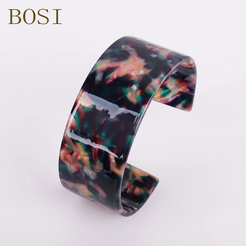 Bohemian Leopard Acitic Acid Acrylic Resin Bracelets Colorful Bangle For Women Resin Cuff Bracelet femme Simple Elegant Jewelry bangle bracelet