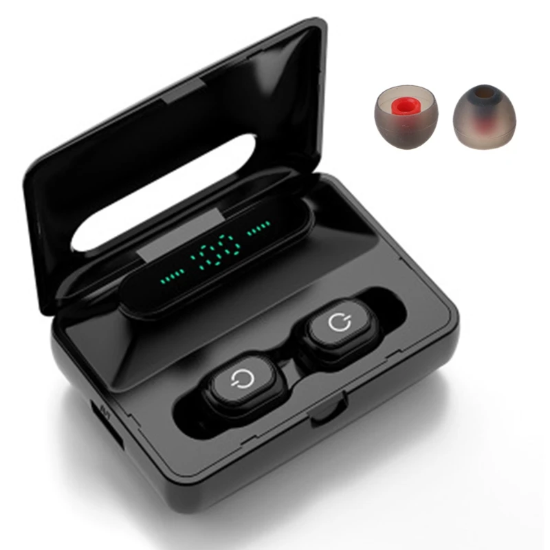H60 Wireless Bluetooth 5 0 Mini Earbuds LED Digital Display Handsfree Headset with Charging Case Driving Stereo Earphone