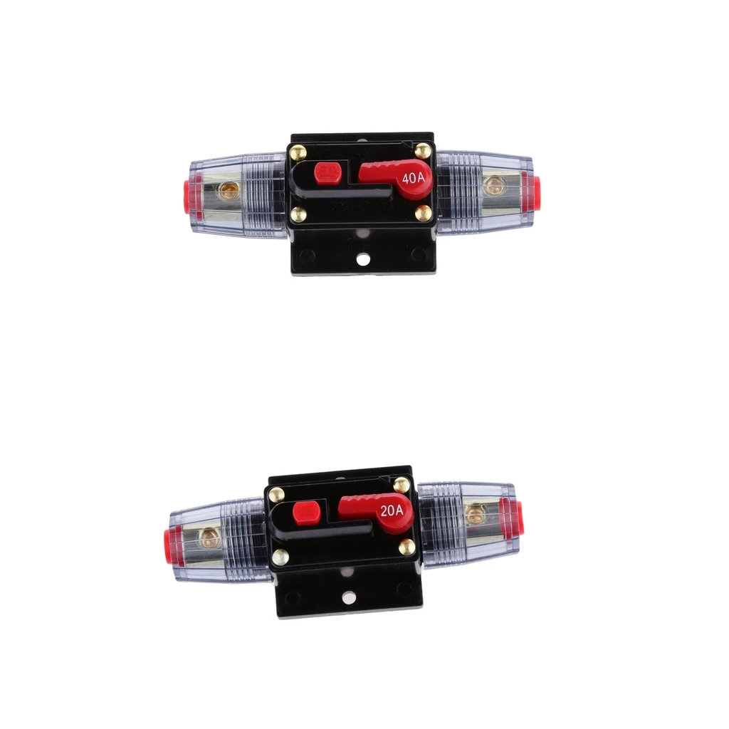 12 V-24 V DC автомобильный аудио встроенный автоматический выключатель предохранитель сброса держатель для переключатель стереосистемы Системы защита 40 ампер и 20 ампер(2 шт. в упаковке