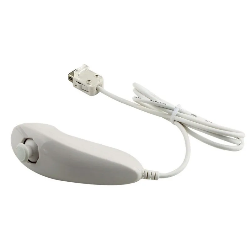 Белый Nunchuk Nunchuck Джойстик-контроллер геймпад совместимый для nintendo для wii U консоль левая рука - Цвет: Белый