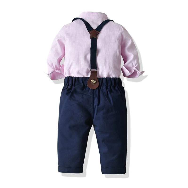 Детский Свадебный костюм для мальчиков, осенне-весенняя одежда для маленьких джентльменов футболка+ штаны с поясом+ галстук, комплект одежды из 3 предметов для маленьких мальчиков