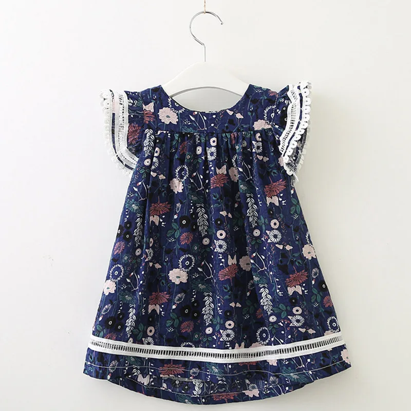 Menoea/весеннее платье для девочек; Новинка года; детское платье в школьном стиле; детская одежда в полоску; платье для студентов - Цвет: AX1030 Navy Blue