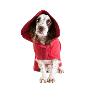 

Bath Towel For Puppy Water Absorbent Coat Comfortable Soft Bathing Accessories Warm With Magic Sticker Cleaning Dog Bathrobe