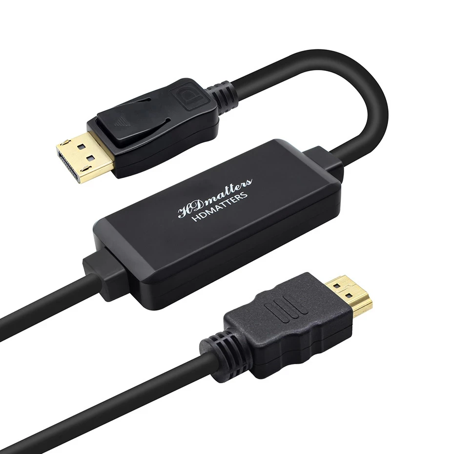 Active 4k Hdmi To Displayport 1 2 Converter Adapter Cable 1 8m Hdmi In Dp Out For Ps5 Ps4 Pc Apple Tv Dvd To Dp Monitor Audio Video Cables Aliexpress