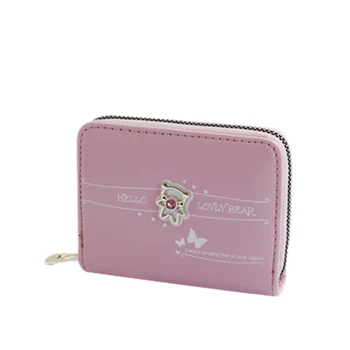 

New Ladies Wallet Short Fashion Print Bear Coin Purse Small Card Holder Wallet Colorful