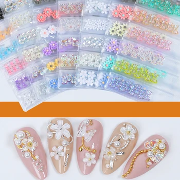 

1 Pack Nail Art Glazed Acrylic 3D Butterfly Bow Ties Lotus Cake Flowers Nails Rhinestone Gems DIY Manicure Decor GZH#