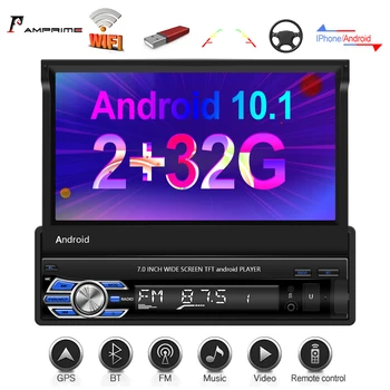 

AMprime 2G+32G Android 10.1 1 Din 7'' Touch Screen Car Multimedia Player GPS Navigation Wifi Auto MP5 USB FM Rear View Camera