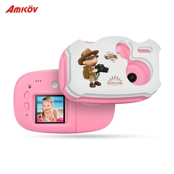

Amkov Mini Kids Digital Video Camera with Cartoon Stickers Festival Gift for Children Boys Girls Video Camera 2018 New