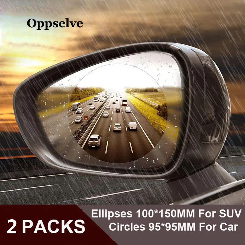 

Oppselve 2Pcs Car Rearview Mirror Rainproof Film 0.15mm Clear Rear View Mirror Anti Fog Protective Film Window Foils Car Sticker