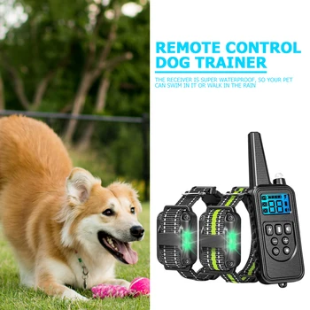 

800m Electric Dog Training Collar with LCD Display Pet Remote Control Waterproof Rechargeable Collars for Shock Vibration Sound