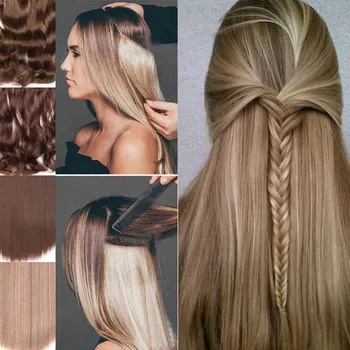 

WERD 24" Invisible Wire No Clips In Hair Extensions Secret Fish Line Hairpieces Synthetic Wavy Hair Extensions
