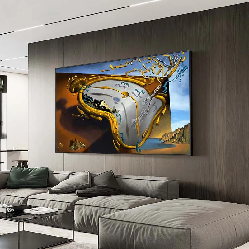 Tableau Huile Sur Toile – Girafe Surréaliste, 80x40cm, Original Signé