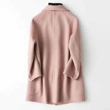 

2020 Winter Jacket Women Solid Color 80% Wool Coat Female Spring Autumn Jackets Lady's Coats abrigo mujer 38068 WYQ1488