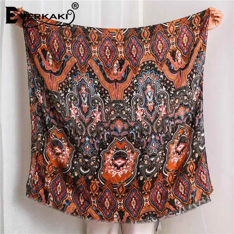 Everkaki Цыганский шарф шаль с принтом женские кисточки осень Boho узор женская накидка шарфики богемная шаль Женский зима