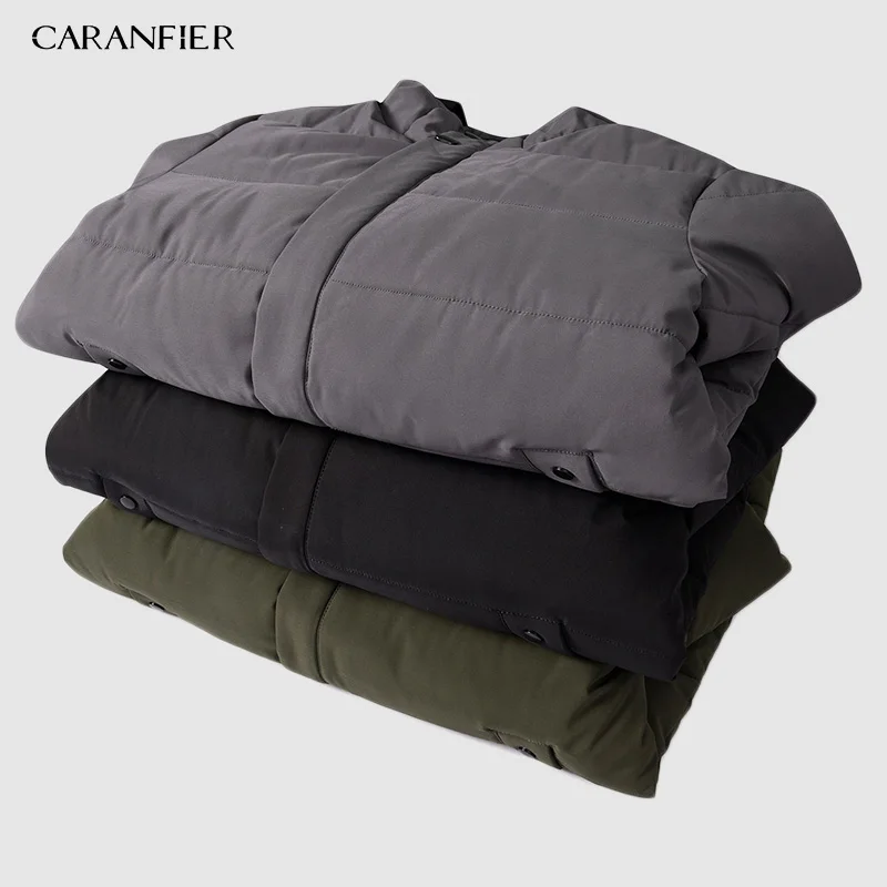 CARANFIER 6XL 7XL 8XL мужская длинная парка Теплая Зимняя брендовая куртка Роскошная