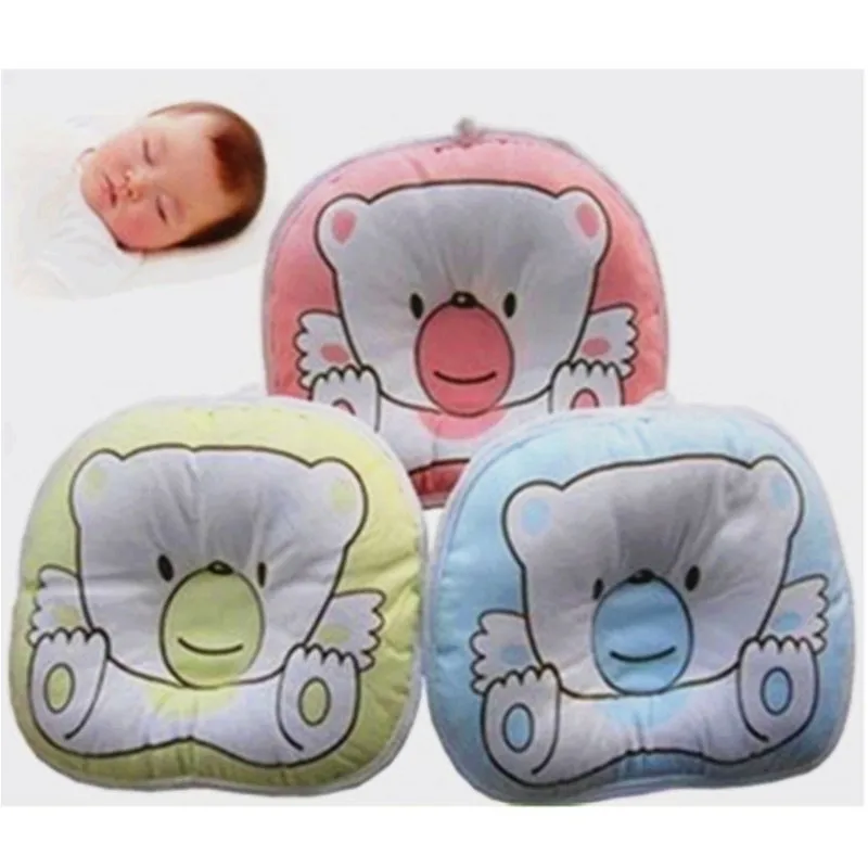 1pc Newborn Baby Bear Pattern Pillow Infant Support Cushion Pad Prevent Flat Head Shaping Pillow Correct Sleeping Posture