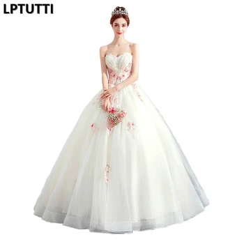 

LPTUTTI Embroidery Beading New Vintage Princess Bridal Marriage Gown Boho Bride Simple Party Long Luxury Wedding Dresses