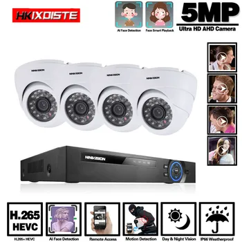 

Home CCTV Security Camera System Kit 4ch DVR Outdoor Waterproof Video Surveillance Cameras Ahd Monitoring Camera Full Set 5mp