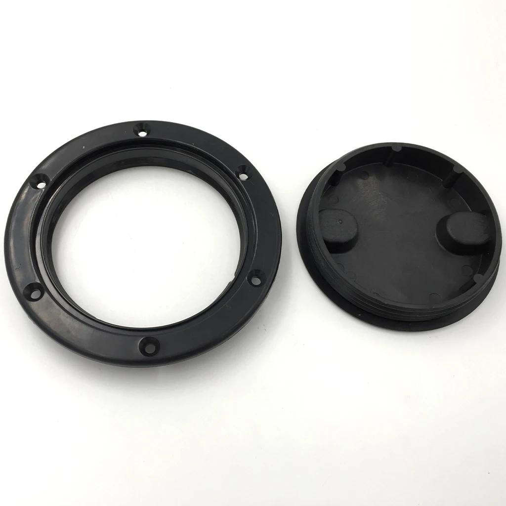 6 inch/16.3cm RV Boat Round Non Slip Inspection Hatch Marine Deck Plate Access, Plastic, Black