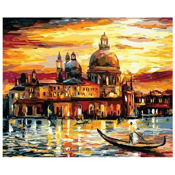 

Twilight in Venice diy paint by numbers on canvas 50X65cm diy Coloring By Number Acrylic Canvas Painting