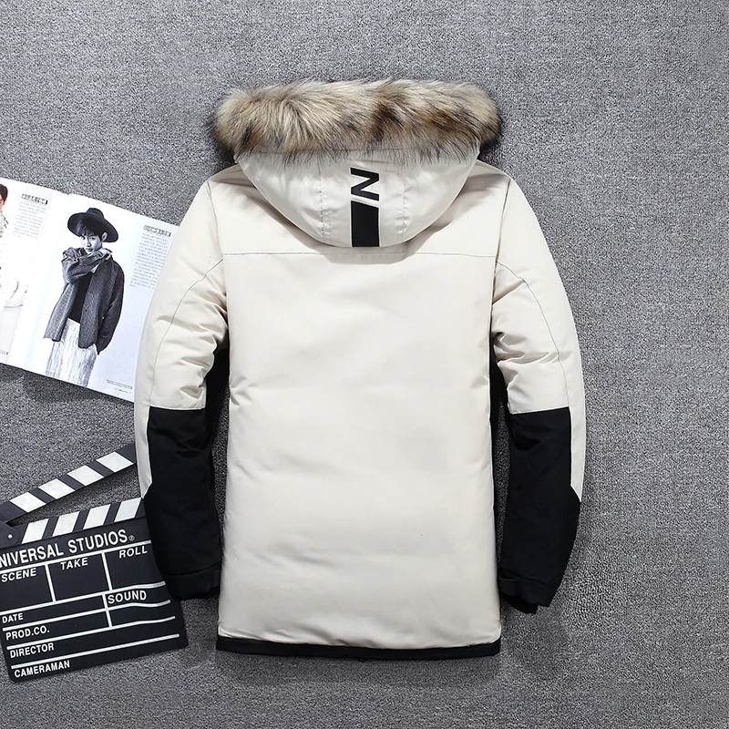 men down jacket men&lsquo;s winter coat long parkas white duck down coats fur hooded thick warm joggers tracksuit male outerwear