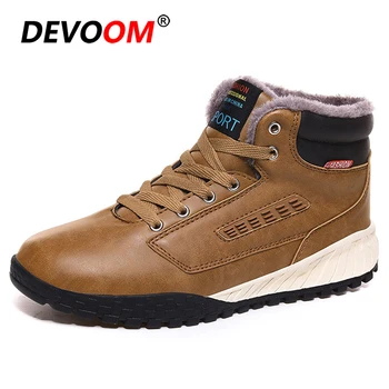

2020 Fashion Waterproof Mens Winter Boots New Nubuck Snow Shoes Leather Ankle Boot Fur Army Boots Men Plus Size 48 Botte Homme