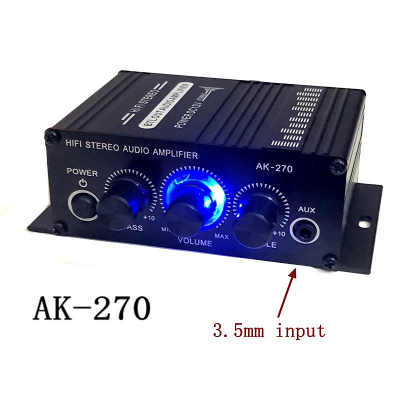 Мини цифровой домашний усилитель мощности HIFI12V звука стерео сабвуфер