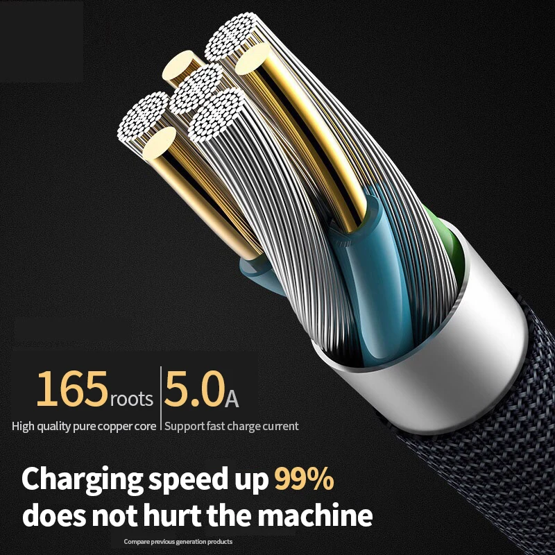 USB кабель 5.0A Быстрая зарядка для Iphone IOS TYPE C Android микро мобильный телефон дата кабель для Xiaomi samsung oppo 1 м 2 м 3 м