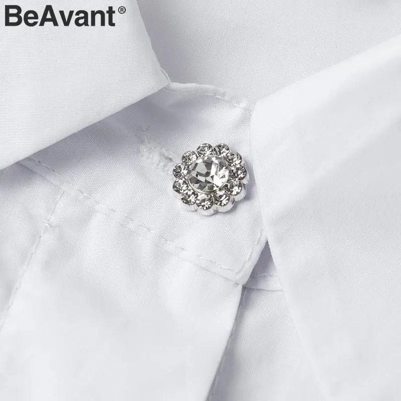 BeAvant уличная белая блузка, рубашки, сексуальная женская рубашка с пышными рукавами и жемчугом, Женская Весенняя сетчатая блуза