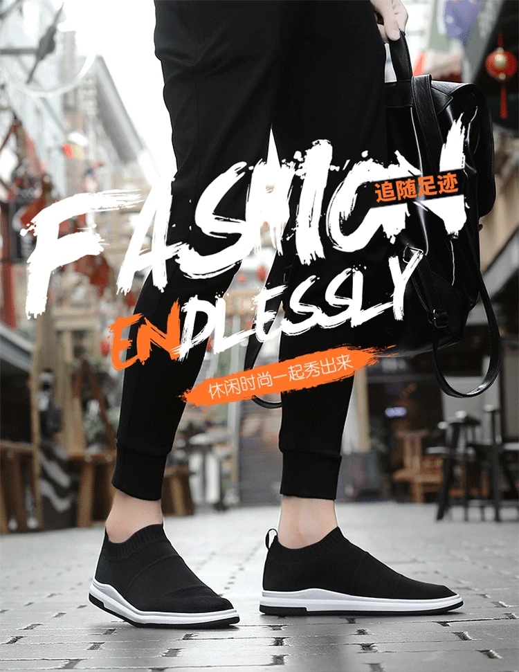 Breathable Sport Athletic Running Shoes for Men Breathable Stretch Socks Sneakers Men Super Light Outdoors Jogging Trainers