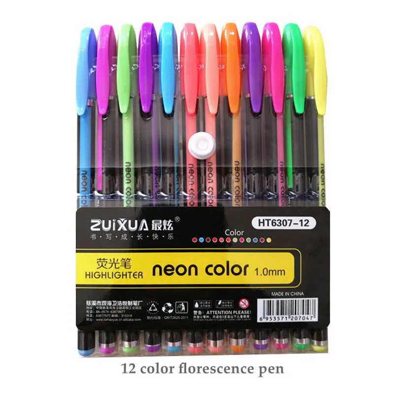 Set 48 Penne Gel Glitterate 0.8mm Colori Brillantini Con Ricariche Per Disegno E Scrittura - 3