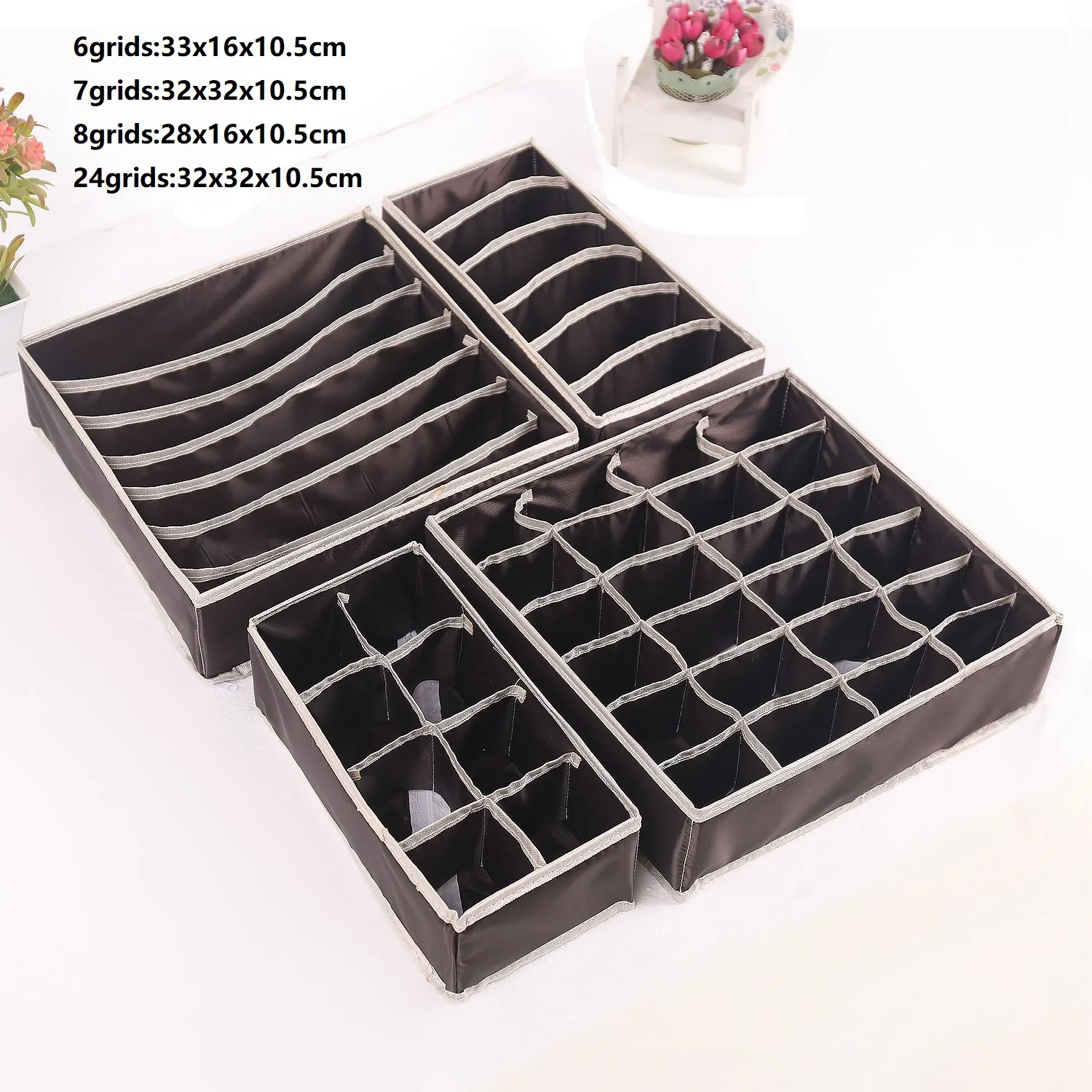 Oxfrod Coffee 4pcs 4 шт. ящики для хранения нижнее белье разделитель ящик с крышкой Шкаф нижнее белье Органайзер Ящик разделитель для нижнего белья Бюстгальтеры Носки Галстуки - Цвет: Oxfrod Coffee 4pcs