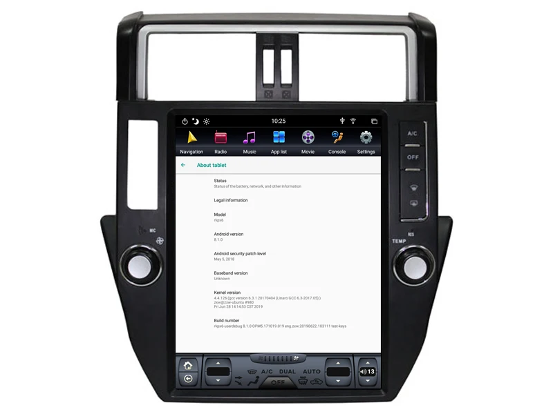 AVGOTOP Android 8,1 Tesla Автомобильная Мультимедийная система для TOYOYA PRADO 2010-2013 6 ядер+ 4G+ 32G ips экран