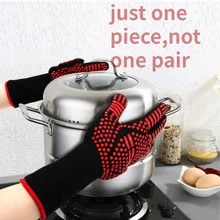 One Piece BBQ Gloves High Temperature Resistance Oven Mitts 500 800 Degrees Fireproof Barbecue Heat Insulation Microwave Gloves
