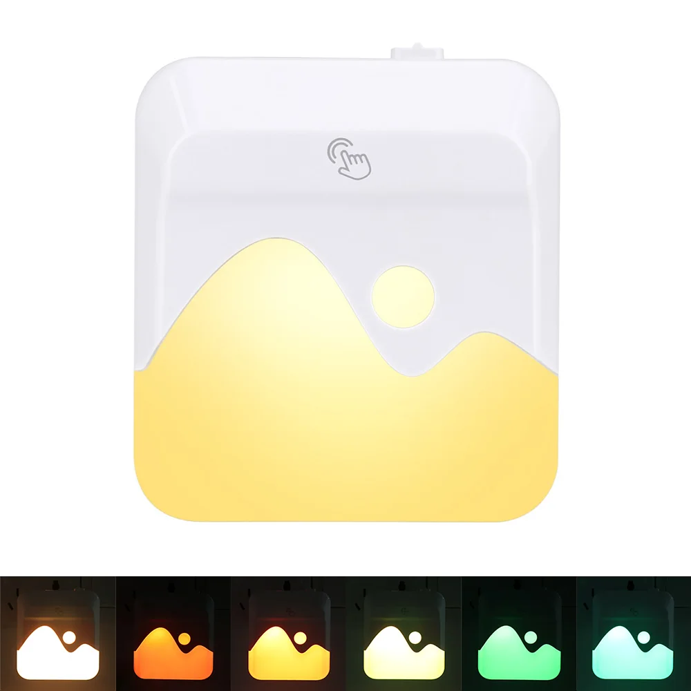 Dimmable Light Sense Led Night Light Dimmable- RGB Color Plug-In Light Bedroom Living Room Warm Tones Night Light