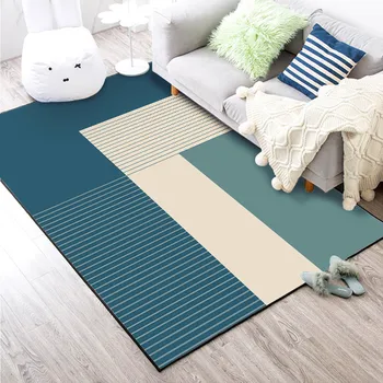 

Japanese-Style Rug Northern European-Style Simple Blue Carpet Living Room Bedroom Bed Blanket Kitchen Bathroom Floor Mat