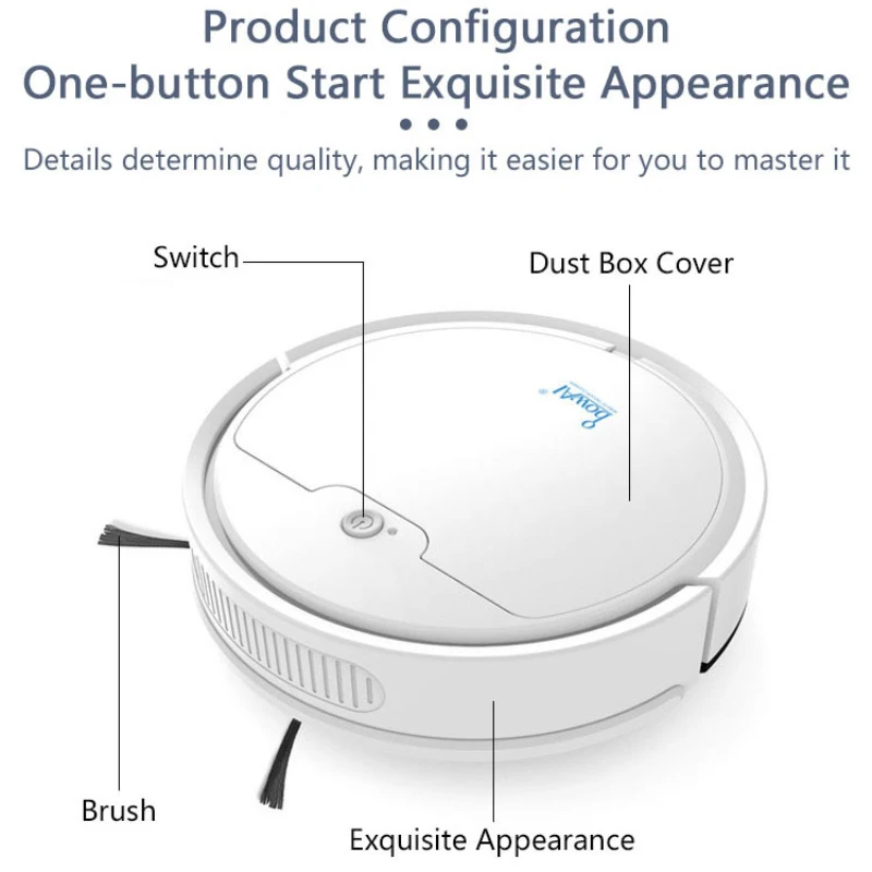 APP Control Sweeping Vacuum Mopping 3-In-1 Robot Auto Obstacle Avoidance One Key Start 100Mins Long Life Smart Sweeping Robot 4