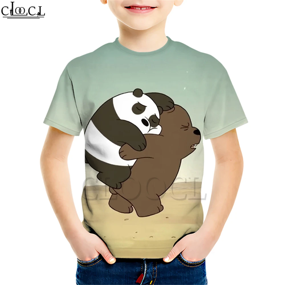 Kids T shirt 3 Детские футболки с рисунком из аниме «Мы Голые Медведи» Детский свитер с короткими рукавами и 3D принтом милого медведя для мальчиков и девочек повседневные Детские Молодежные Топы - Цвет: Kids T shirt 3