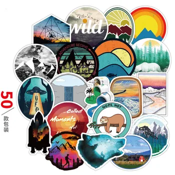 

50pcs Graffiti Stickers Pack Outdoor Landscape Explosion Space Decoration on The Luggage Guitar Skateboard Laptop Fridge Sticker