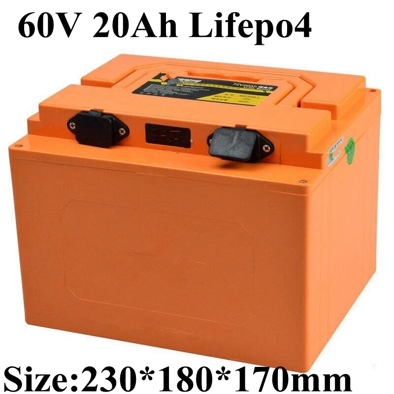 Водонепроницаемый 60v 20Ah Lifepo4 71,2 v power BMS аккумуляторная батарея Ebike 1500w Мощный скутер Ups система питания+ 5А зарядное устройство