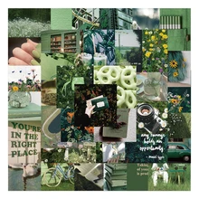 

10/30/56PCS INS Style Green Aesthetic Landscape Stickers Fridge Guitar Laptop Motorcycle Luggage Graffiti Waterproof Sticker