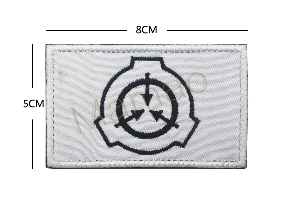 SCP 5x8cm SCP патчи специальные процедуры удержания основа безопасный Содержит защиту вышивка Badg аппликация для куртки джинсы рюкзак - Цвет: SCP 5x8cm