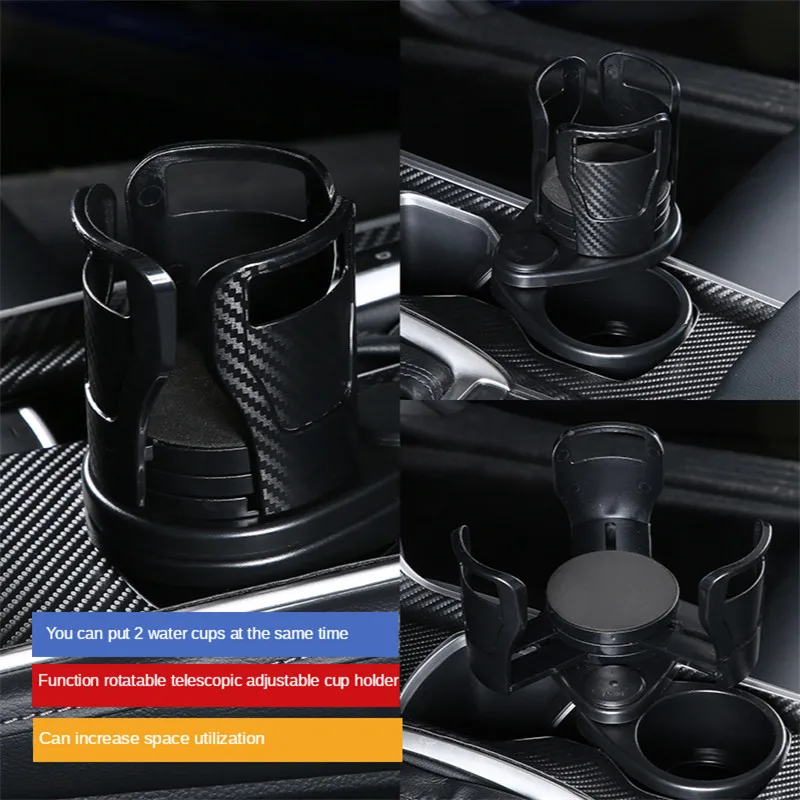 Multifunctional Car Cup Holder Adjustable Spin one divided two Fixed Drinking Bottle Sunglasses Phone Organizer cup storage holder