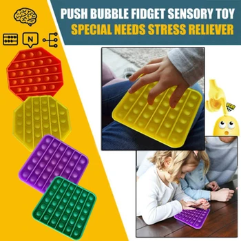 

1x Push Pop Pop Bubble Toys Sensory Fidget Toy Stress Relief Special Needs Silent Classroom HKS99 Christmas Decorations 2021