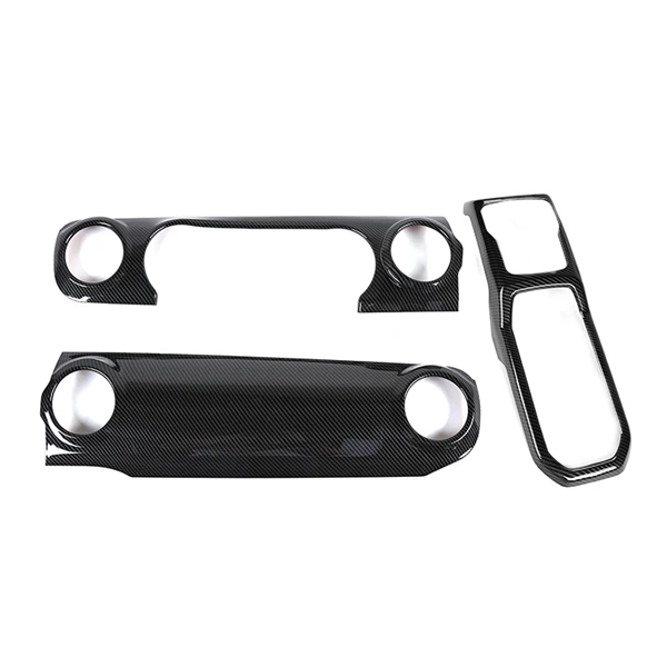 Carbon Fiber Grain B SHINEKA интерьерные молдинги для Jeep Wrangler JL+ панель управления приборной панели автомобиля панельная Накладка для коробки передач для Jeep Wrangler JL - Название цвета: Carbon Fiber Grain B