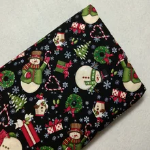 Классический Рождественский счастливый снеговик Снежинка напечатаны хлопок А4 Ткань для шитья постельных принадлежностей одежда украшения материал