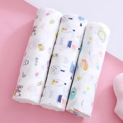 Bamboo Cotton Baby Blanket Soft Infant Sleeper Swaddle Wrap Cute Cartoon Double Layer Receiving Cloth for Discharge Cover Things
