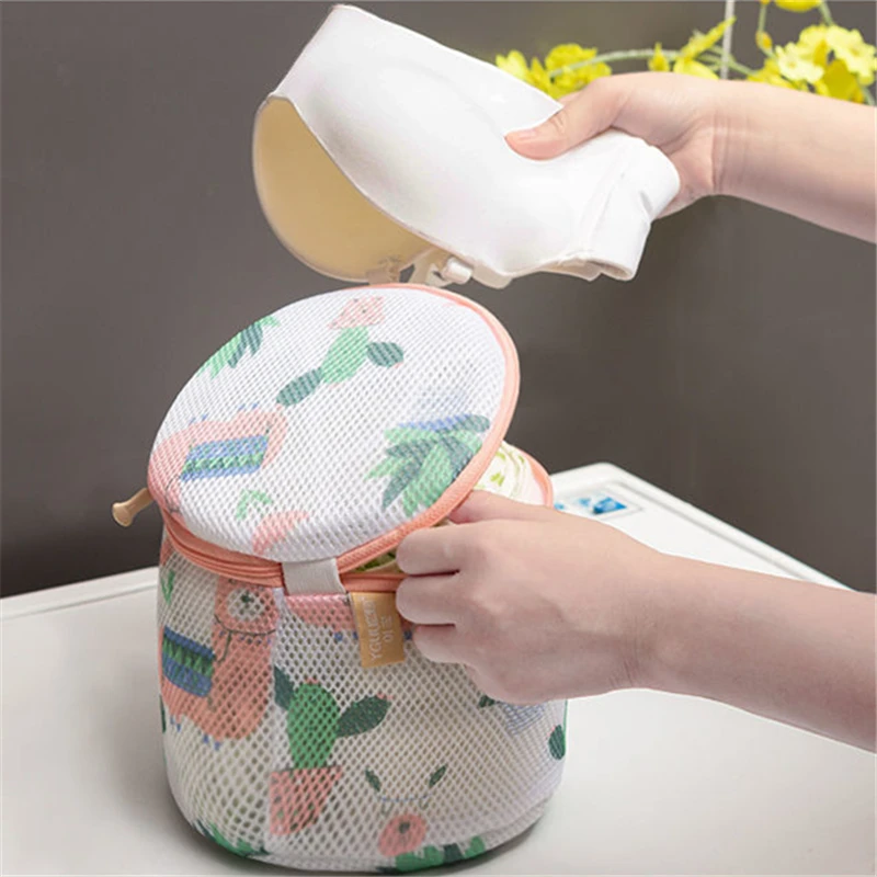 1 PC Cartoon Printing Pattern Household Laundry Net Bag Large Foldable Zippered Mesh Wash Bags Machine Wash Protection Net Bag 5